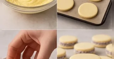 Alfajores de Maicena recién horneados y decorados con azúcar impalpable.