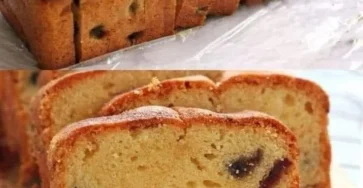 Bizcocho de Frutas decorado con trozos de fruta fresca