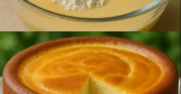 Bizcocho esponjoso de leche condensada recién horneado